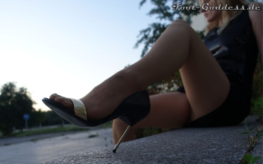 Free porn pics of Foot-Goddess Gosia mini dress High Heels Pumps pantyhose 17 of 34 pics