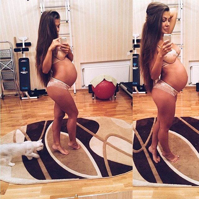 Natural thong gym preggo