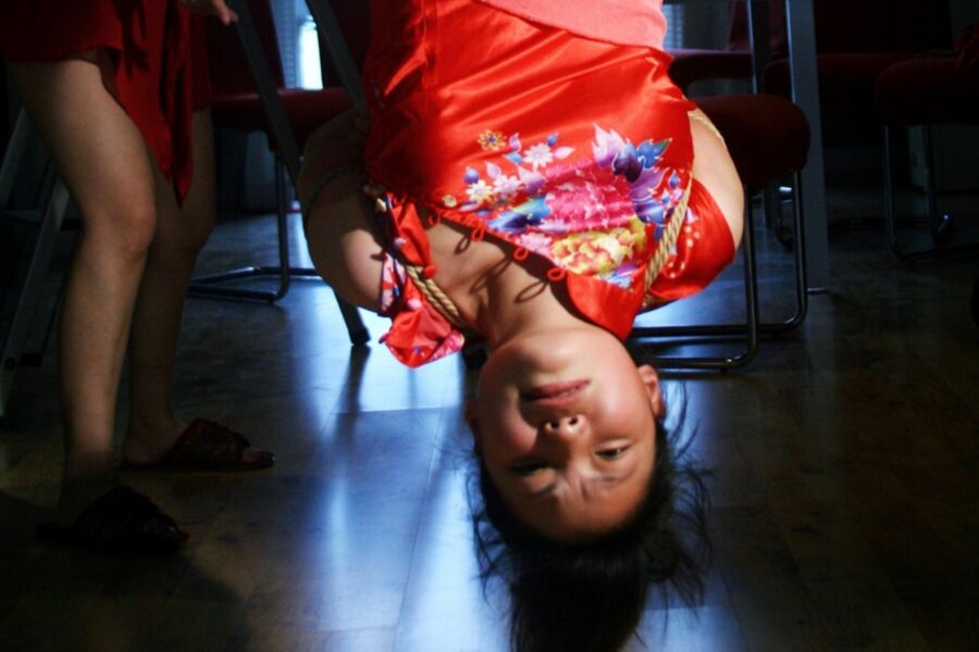 Free porn pics of A sexy Chinese girl suspended upside down 11 of 24 pics