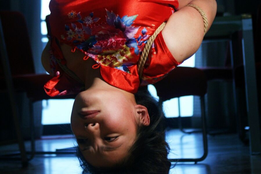 Free porn pics of A sexy Chinese girl suspended upside down 15 of 24 pics