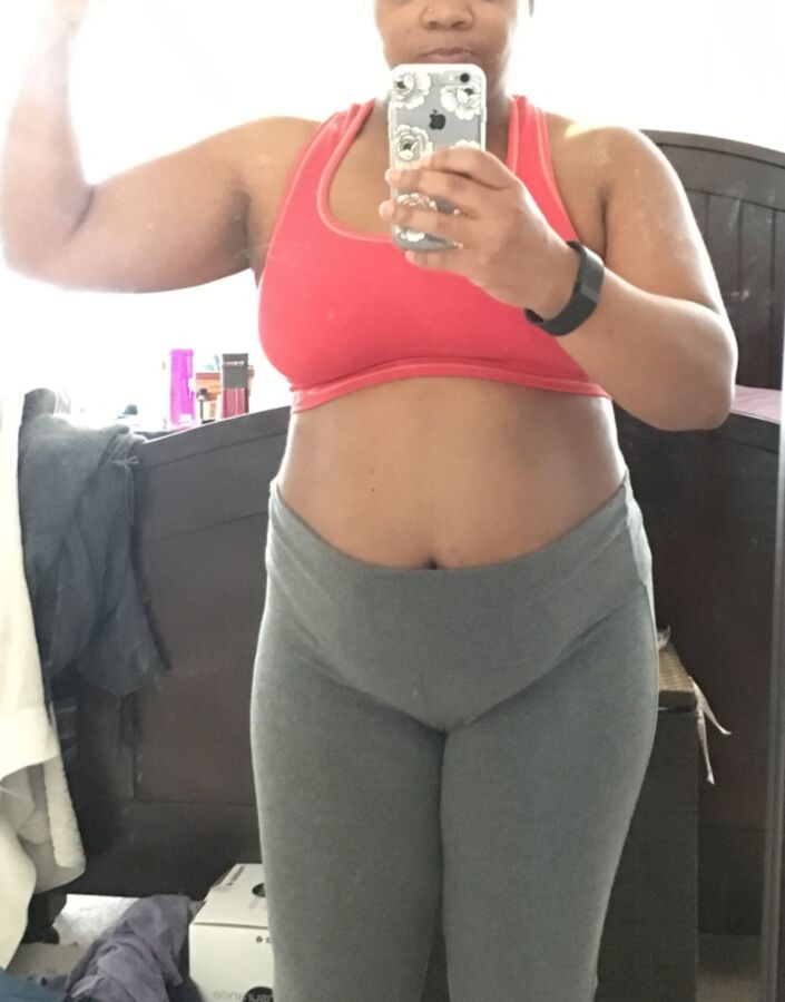 Free porn pics of Chubby Black Wife in Sports Bra 3 of 4 pics