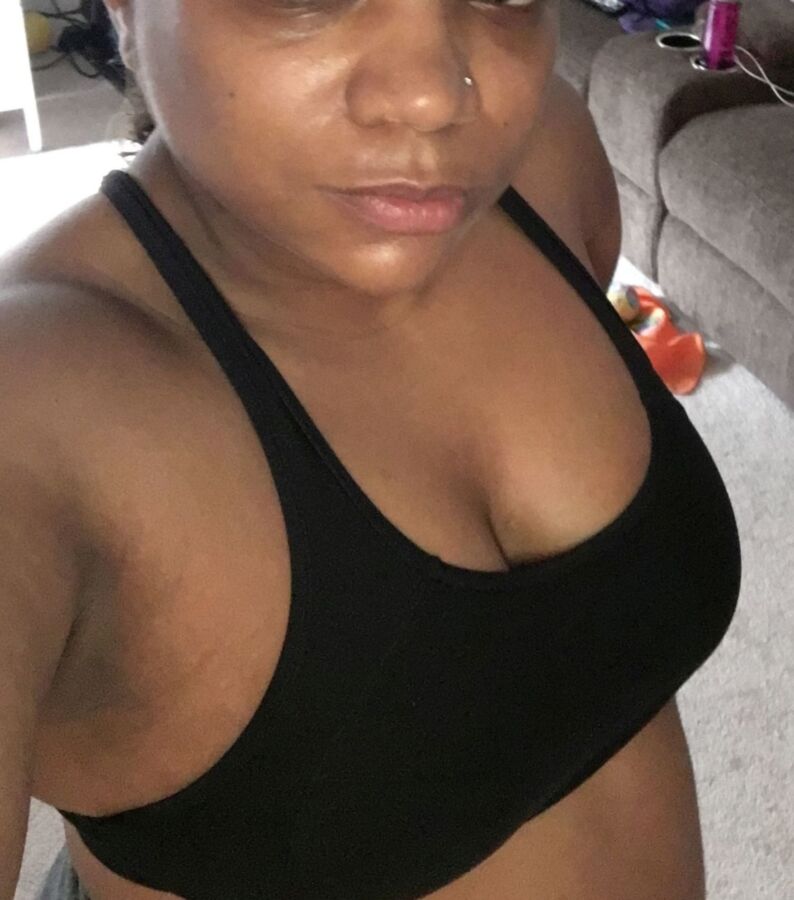 Free porn pics of Chubby Black Wife in Sports Bra 4 of 4 pics