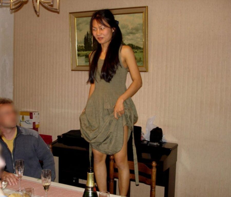 Free porn pics of Husband shares hit hot Asian wife with friends 24 of 28 pics