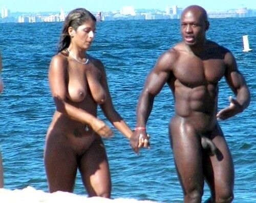 Free porn pics of Black nude couples on the Beach 9 of 27 pics