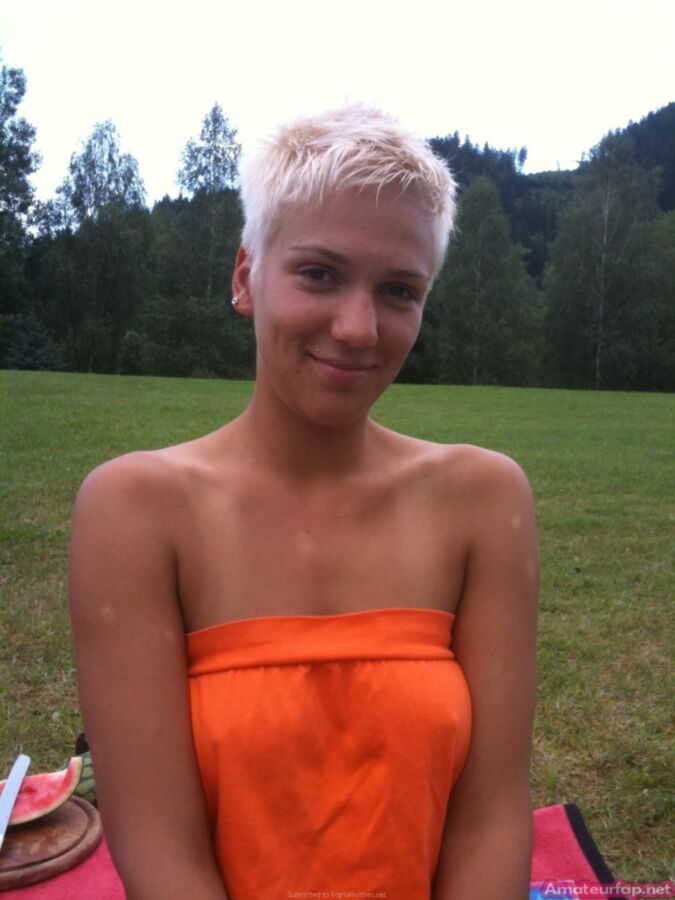 Free porn pics of Busty Hot Short Haired Blonde Babe 13 of 40 pics