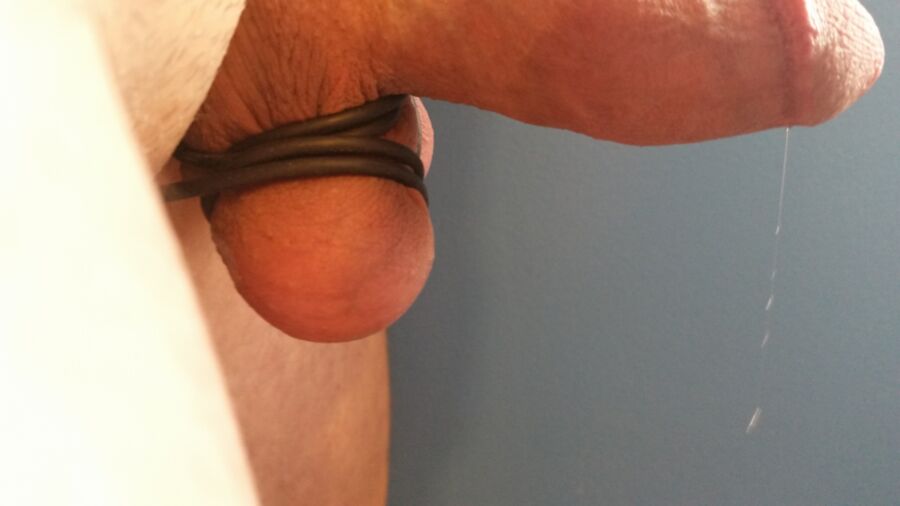 Free porn pics of Tightly bound balls and precum  4 of 6 pics