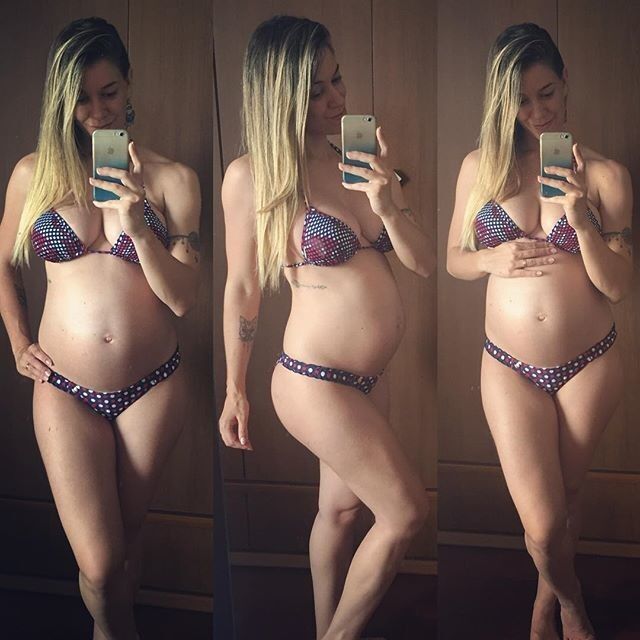 Natural thong gym preggo