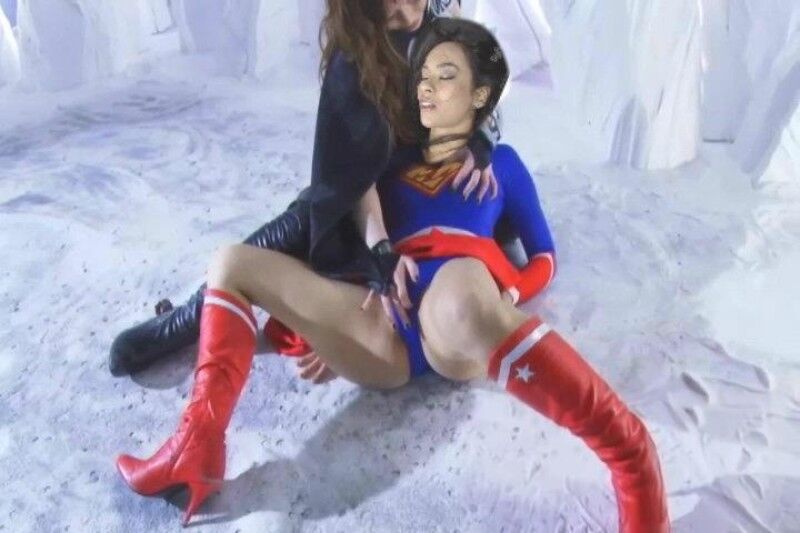 Free porn pics of  celeb AJ Lee as superheroine tentacle lezdom bondage peril 1 of 4 pics