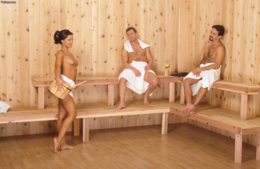 Free porn pics of Adriana Sage se tape deux belles queues au sauna 1 of 100 pics