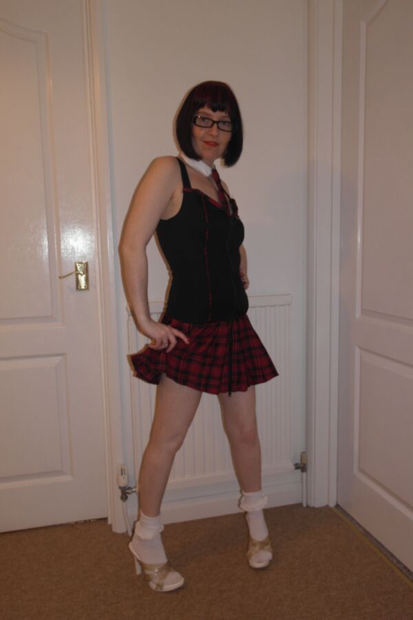 Free porn pics of Wife dressed as a schoolgirl slut 9 of 32 pics