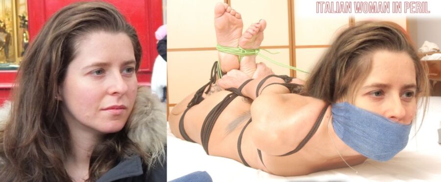 Free porn pics of Bondage and feet fakes of a sexy Italian blonde 14 of 14 pics