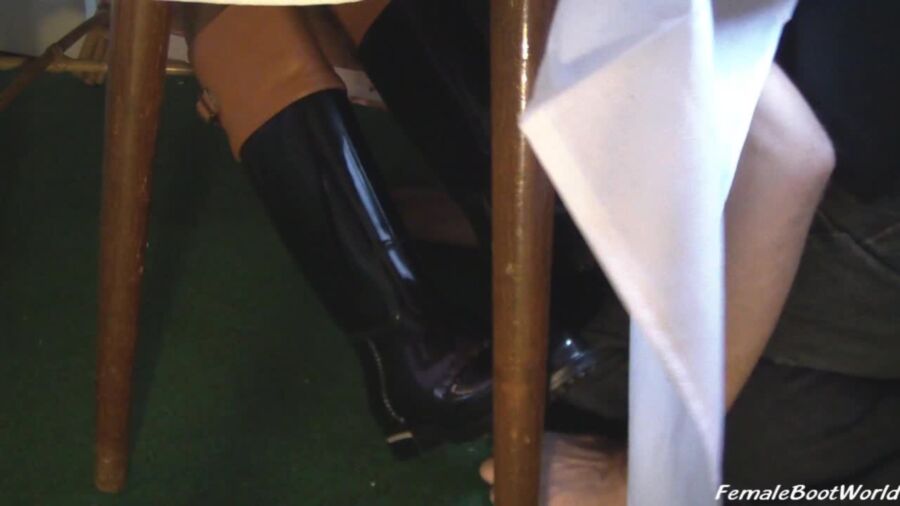 Free porn pics of Boot Worship under Table 6 of 10 pics