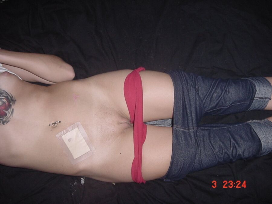 Free porn pics of Skinny teen fucktoy sleeping drunk and stripped for you to use 12 of 21 pics