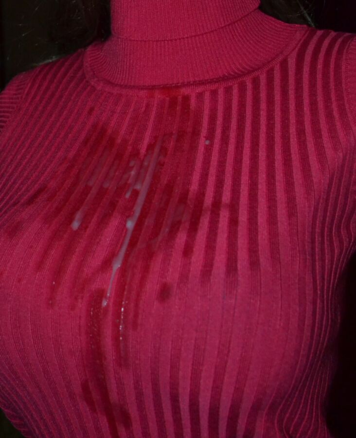 Free porn pics of Massive Cumshot on Sexy Pink Sweater 4 of 8 pics