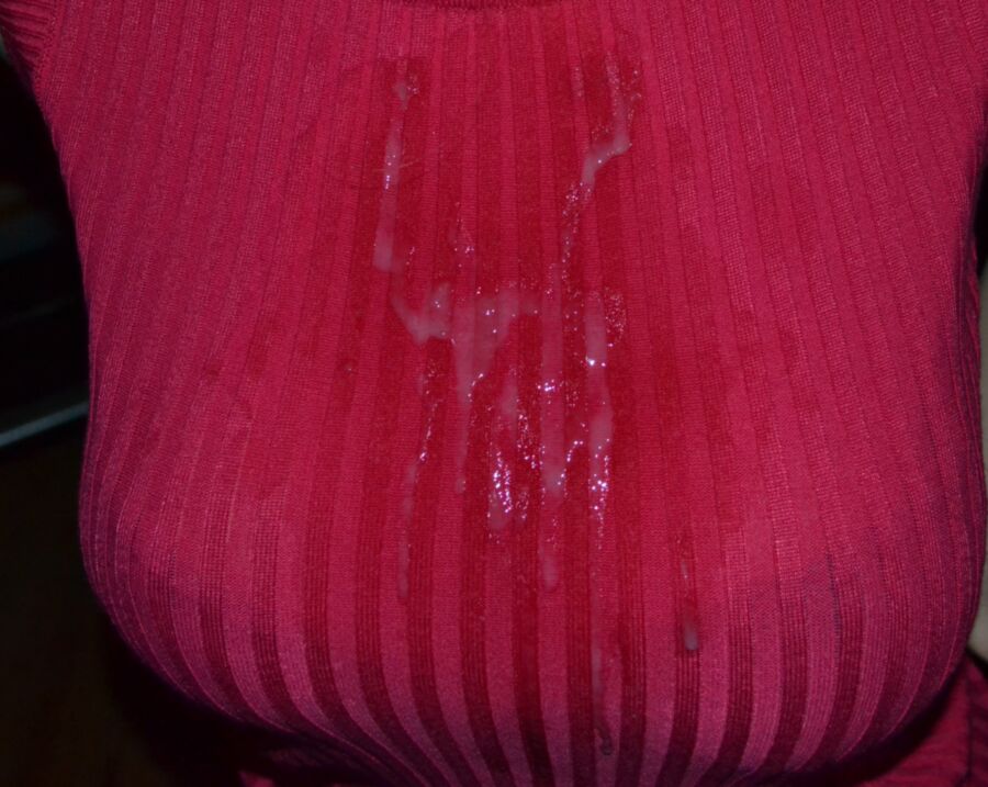 Free porn pics of Massive Cumshot on Sexy Pink Sweater 8 of 8 pics