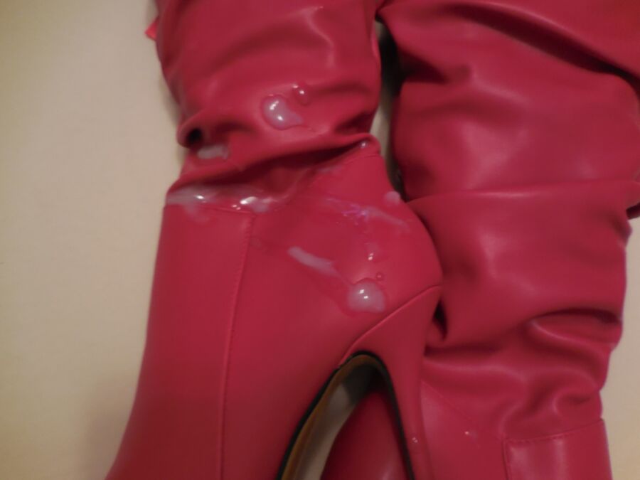Free porn pics of Cum on her red boots 10 of 16 pics