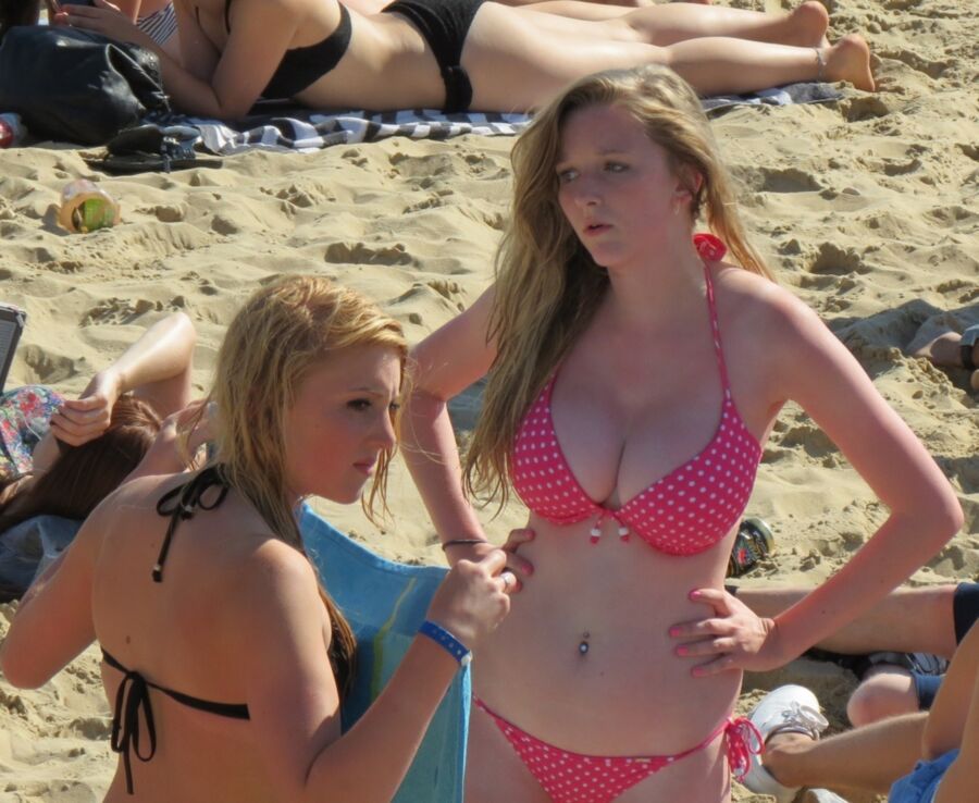 Free porn pics of Busty Teen Blonde in Bikini, Very Big Juggs 3 of 6 pics