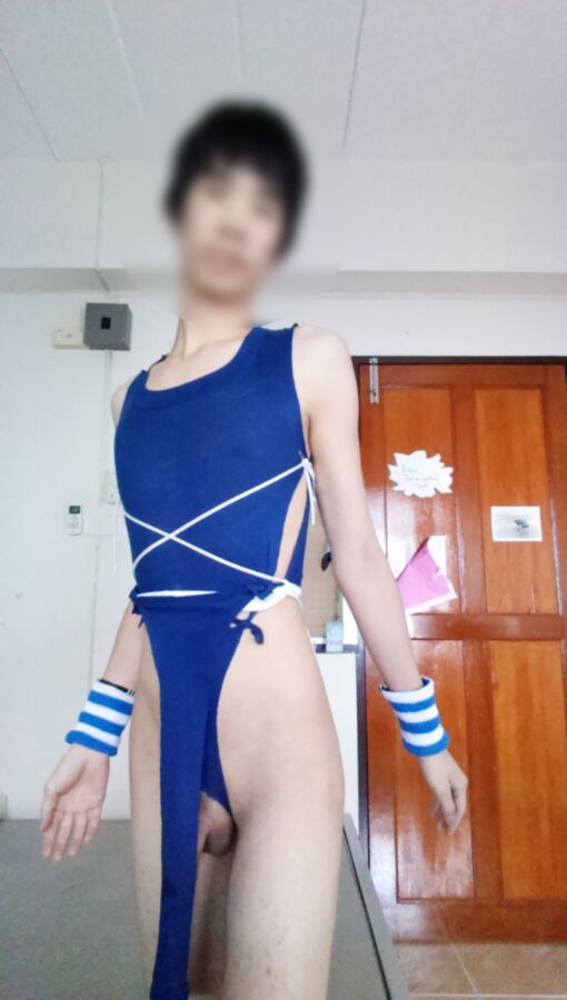 Free porn pics of Crossdress in bluedress 4 of 28 pics