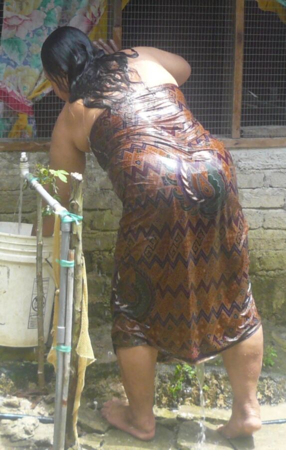 Outdoor bathroom wet chubby