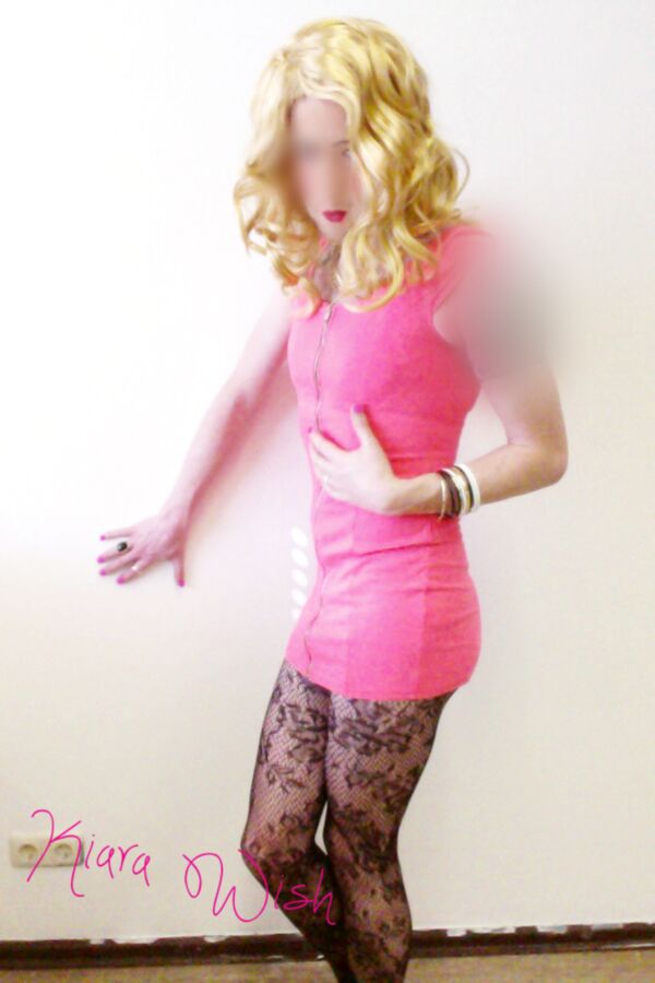 Free porn pics of Kiara Wish in pink party dress 1 of 5 pics