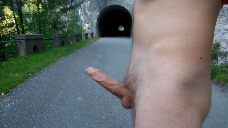 Shaved outdoor big ass uncut