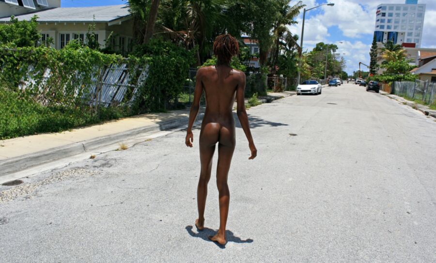 Free porn pics of Black Woman Naked and Barefoot in Public 3 of 26 pics