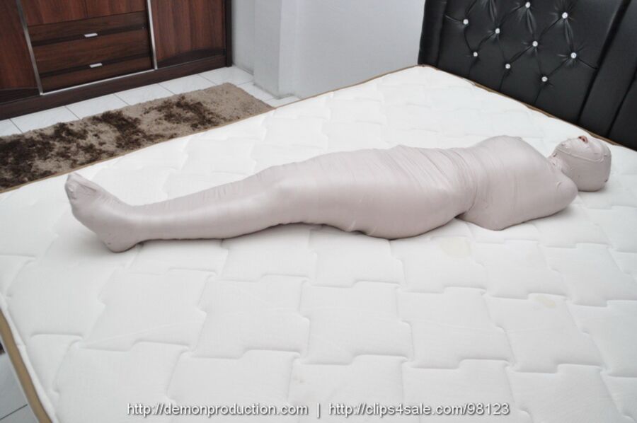 Free porn pics of Beautiful girl wrapped mummification with hands behind 5 of 5 pics