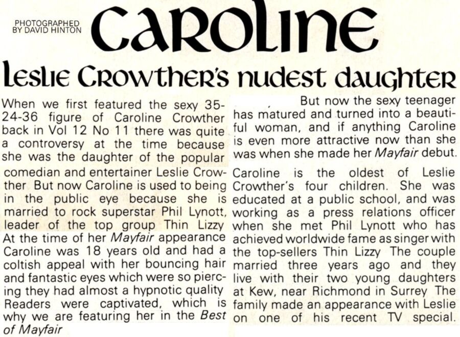 Free porn pics of Caroline Crowther, wife of Phil Lynott (Thin Lizzy) 7 of 7 pics