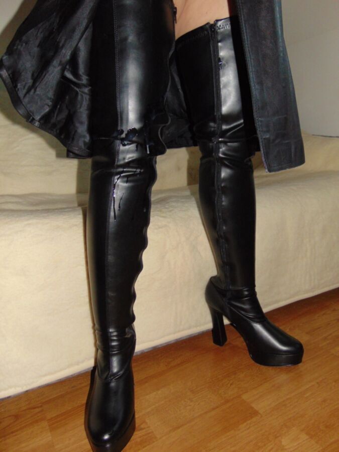 Cum On My Leather Boots F