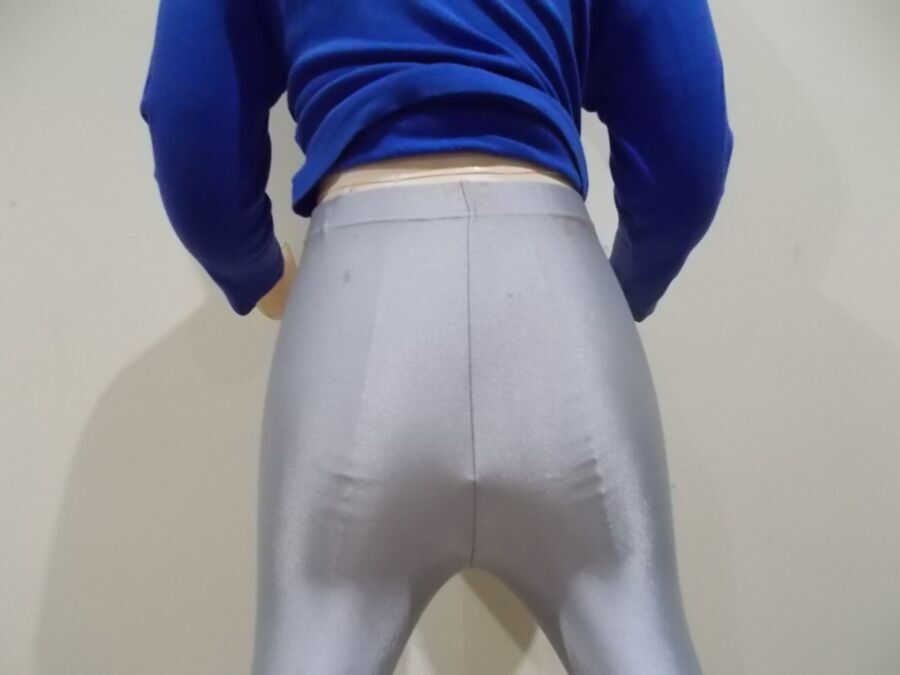 Free porn pics of Love doll wears silver leggings and a blue top 5 of 19 pics