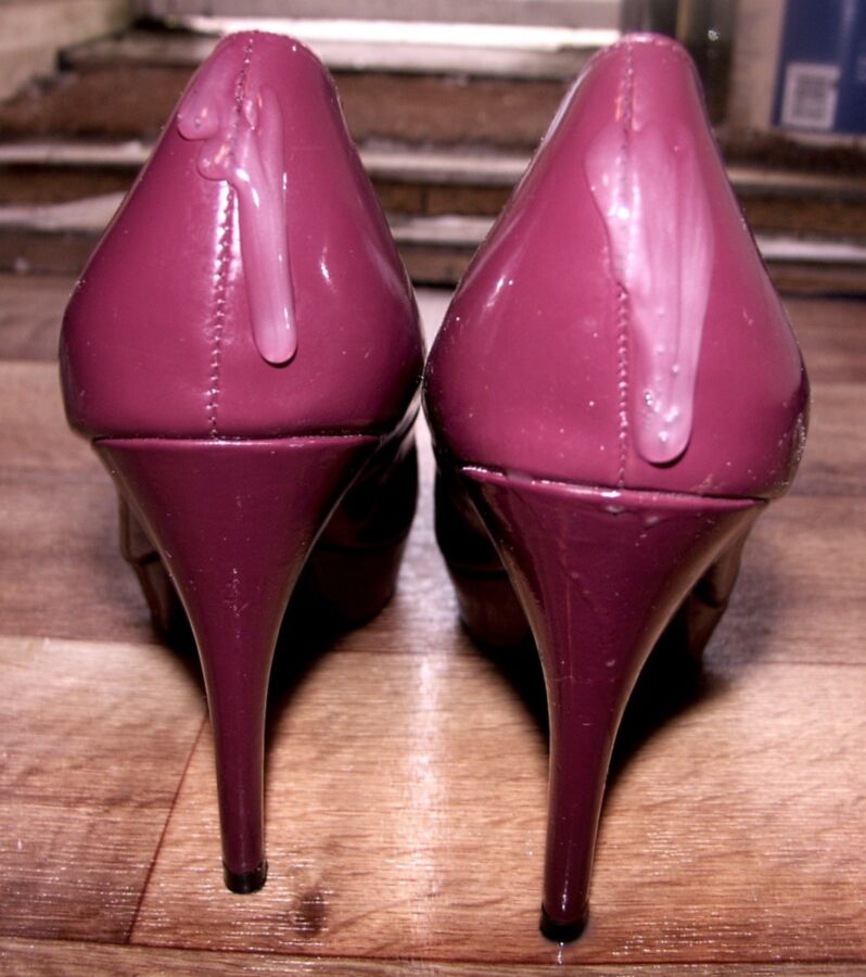 Free porn pics of new burgundy peep toes 12 of 21 pics