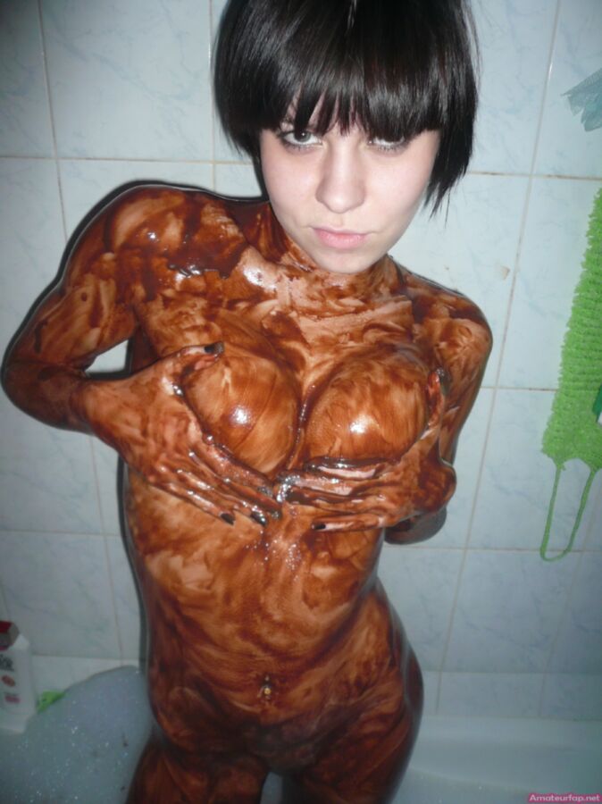 Free porn pics of Hot Brunette Takes A Chocolate Bath 6 of 20 pics