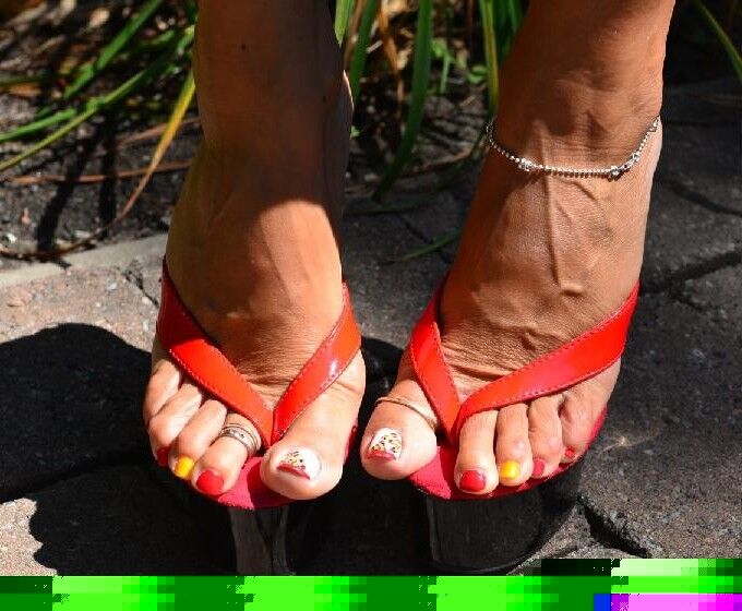 Free porn pics of KF - Perfect Toes / Various Thong Heels 10 of 32 pics