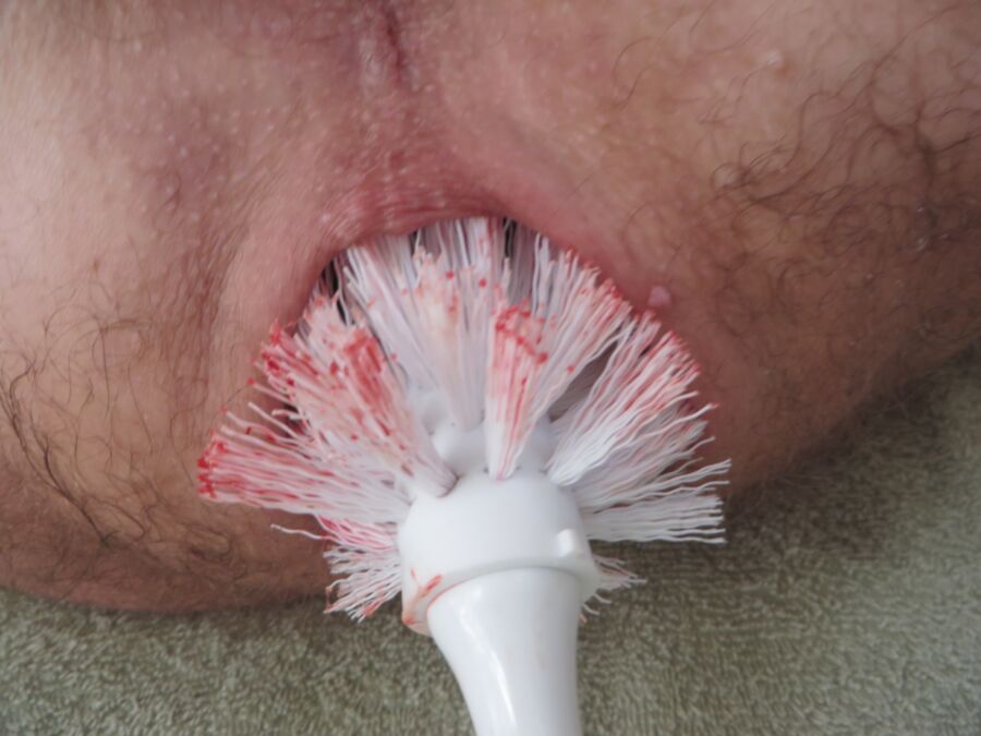 Free porn pics of Blue and white toilet brush 9 of 19 pics