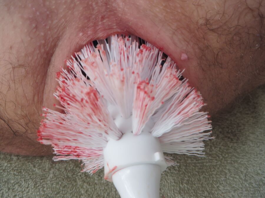 Free porn pics of Blue and white toilet brush 10 of 19 pics