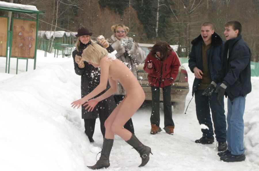 Free porn pics of Russian blonde in the snow 21 of 52 pics