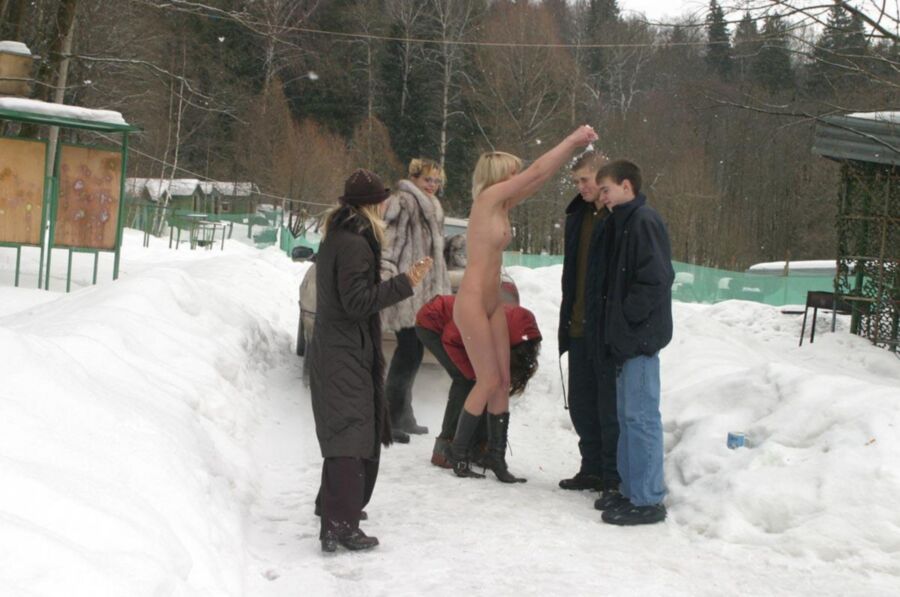Free porn pics of Russian blonde in the snow 17 of 52 pics