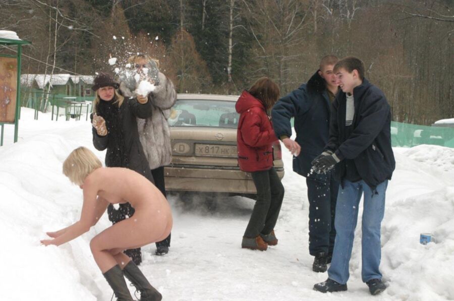 Free porn pics of Russian blonde in the snow 23 of 52 pics