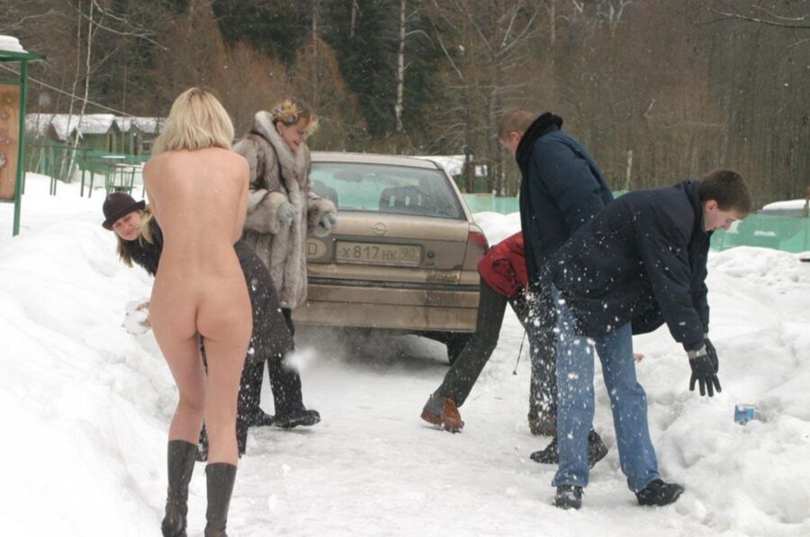 Free porn pics of Russian blonde in the snow 24 of 52 pics