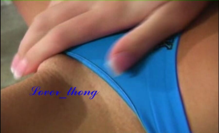Free porn pics of Masturbation in blue thong 9 of 50 pics