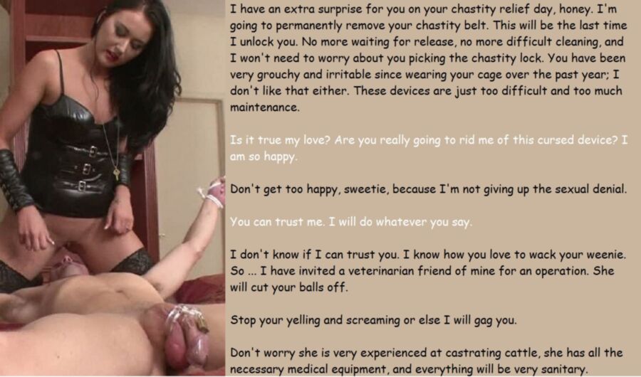 Free porn pics of castration, cbt, and nasty girls with a cool bizarre fetish 4 of 24 pics