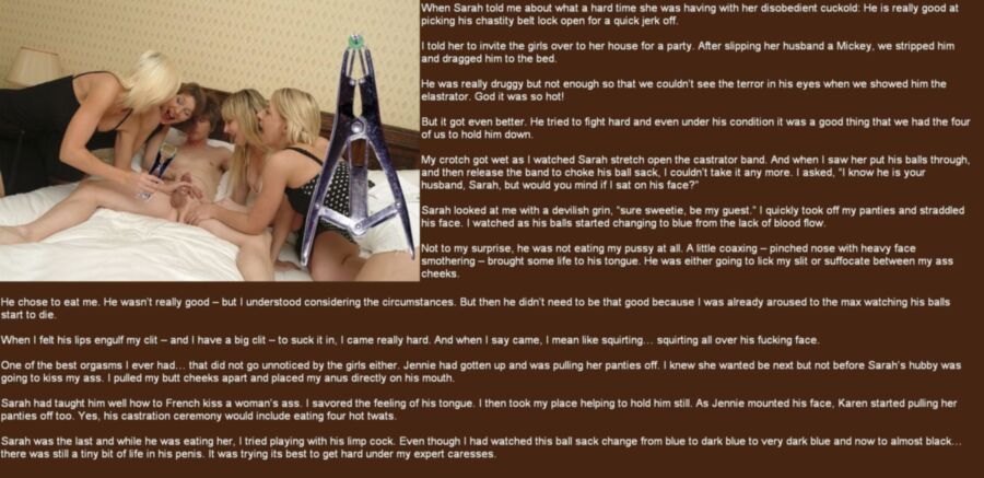 Free porn pics of castration, cbt, and nasty girls with a cool bizarre fetish 19 of 24 pics