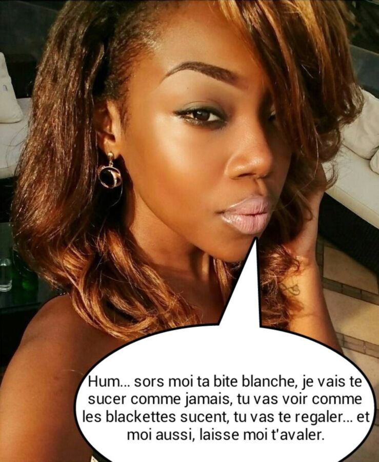 Free porn pics of french caption (français) blackette suceuse de bite blanche 5 of 5 pics