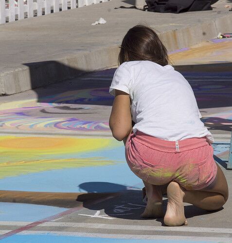 Free porn pics of Contribution - Barefoot Street Chalk Artist 7 of 31 pics