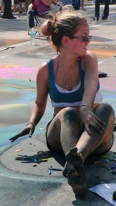 Free porn pics of Contribution - Barefoot Street Chalk Artist 24 of 31 pics