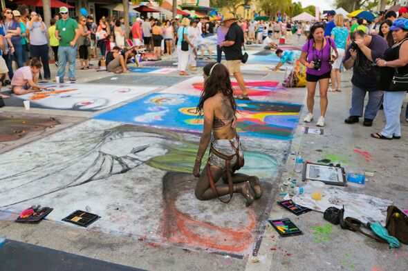 Free porn pics of Contribution - Barefoot Street Chalk Artist 18 of 31 pics