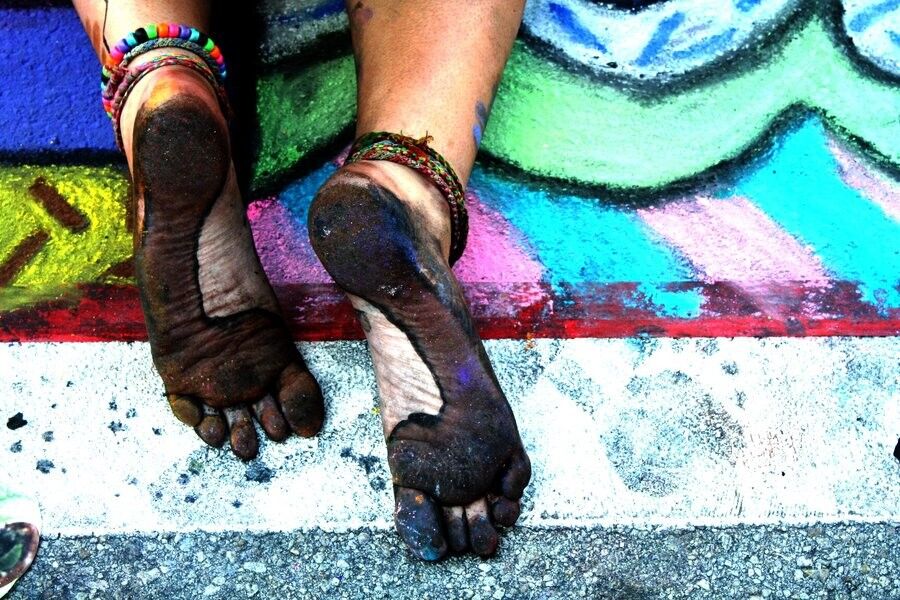 Free porn pics of Contribution - Barefoot Street Chalk Artist 3 of 31 pics