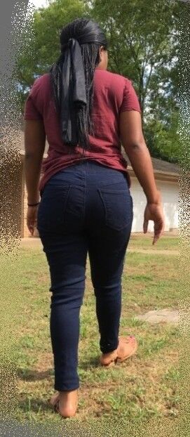 Free porn pics of  Candids of Ebony in dark jeans and worn clothes 1 of 21 pics