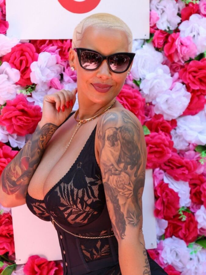 Free porn pics of Amber Rose Slutty ASS in black tights 13 of 16 pics