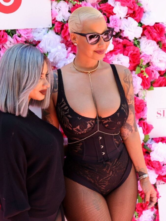 Free porn pics of Amber Rose Slutty ASS in black tights 11 of 16 pics